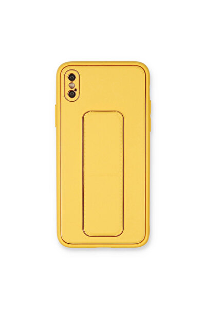 eco port iPhone XS Max Case Coco Leather Stand Cover - Yellow
