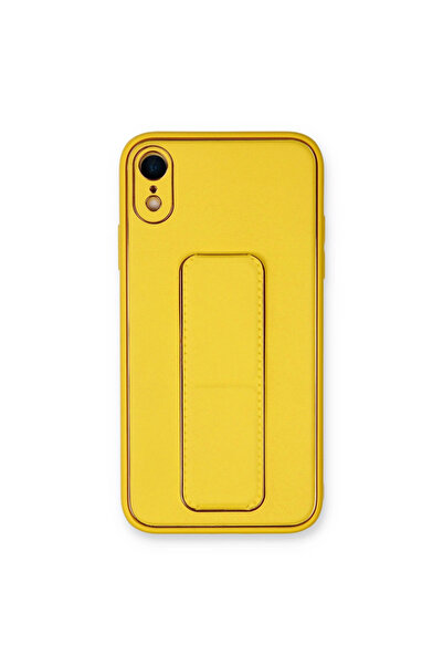 eco port iPhone Xr Case Coco Leather Stand Cover - Yellow