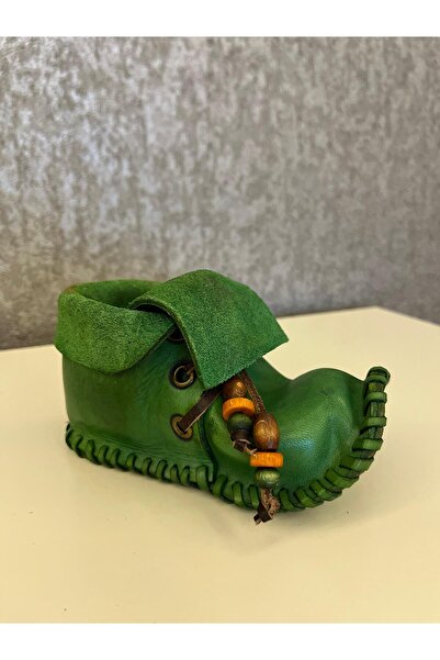 Legend Deri Genuine Leather Special Design Green Shoe Pen Holder