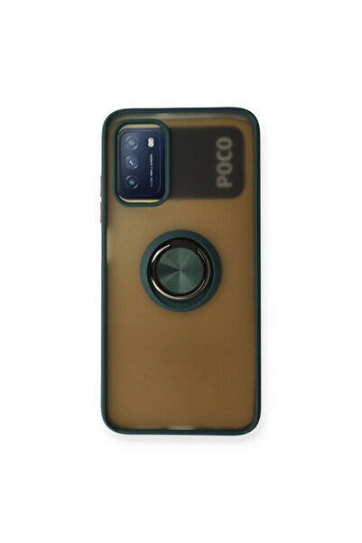 eco port غطاء حماية سيليكون لهاتف ريدمي نوت 9 4G من مونتريال مع حلقة - أخضر