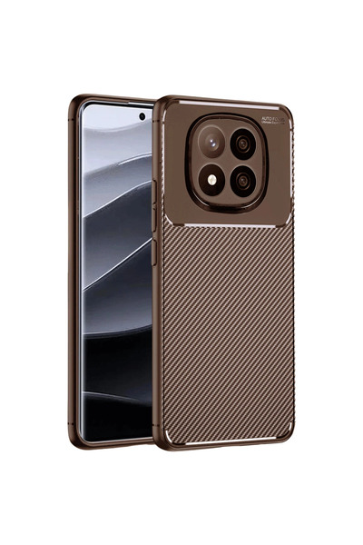 eco port Redmi Note 14 Pro Plus Case Auto Focus Carbon Cover - Brown
