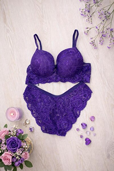 Merzu kadın balenli sütyen kilot takım