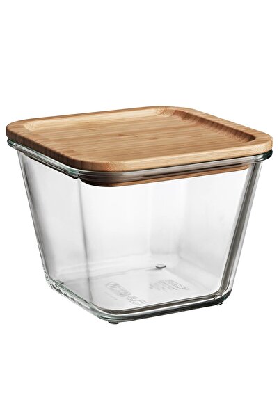 IKEA QUİCK Kare Saklama Kabı 15x15x12 Cm Sızdırmaz Bambu Kapaklı Cam Saklama ...