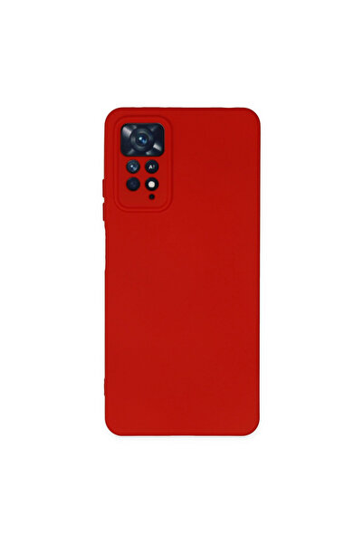 eco port حافظة ريدمي نوت 11 برو نانو من السيليكون المخملي - أحمر