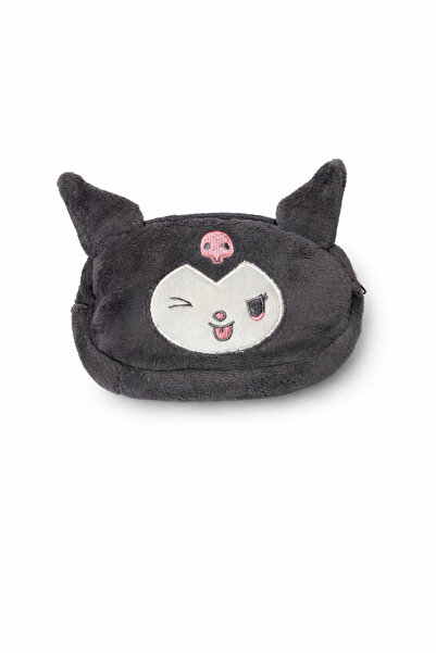 facnspt Portofel de pluș Kuromi / Geantă de machiaj – Mini geantă cu fermoar