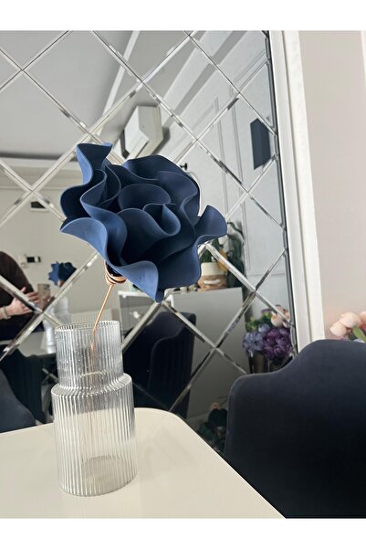CrossWell Dekoratif Lacivert Yapay Çiçek - Modern Masa Üstü Dekor ( Vazosuz )