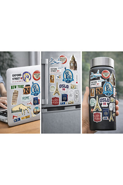 Limitless Design World Cities & Travel Sticker Set – Travel Vintage Designs (...