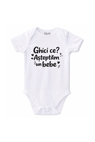 OEM Body alb pentru bebeluși, 50 cm, bumbac, cadou pentru anunțul sarcinii