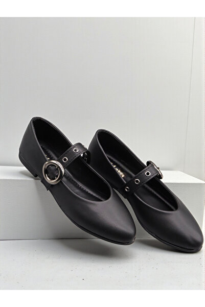 HFKY Pantofi de balerină elastici cu cataramă de design