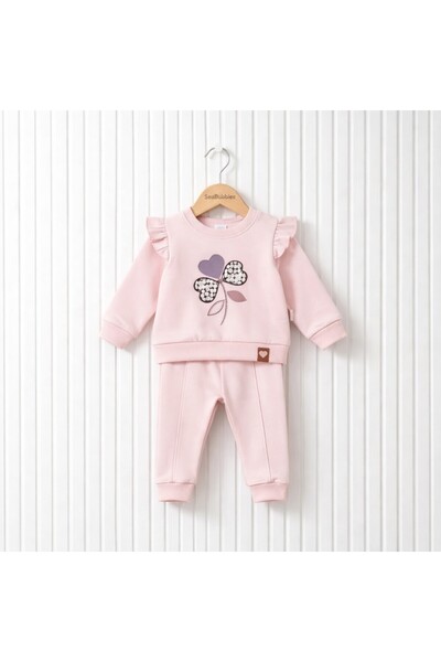 SeaBubbles Heart Embroidered Baby Girl Set
