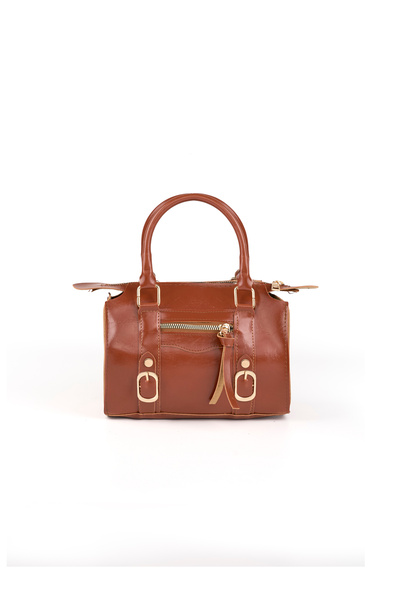 Rivina Women's Vintage Design Leather-Look Buckle Detailed Zippered Daily Han...