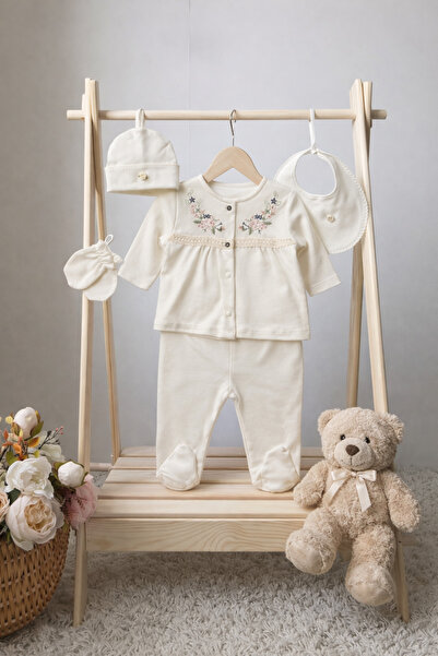 ASİLA Baby Girl Embroidered Newborn Hospital Release Set of 5