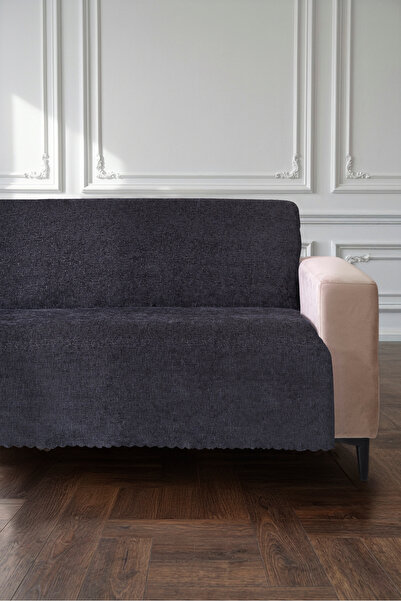 VELANORA HOME Black Color 175X215 cm Premium Sofa Cover Chenille Jacquard Fab...