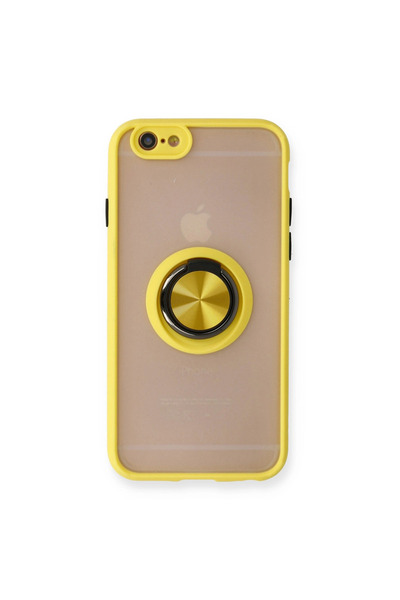 eco port غطاء سيليكون مونتريال لجهاز iPhone 6 مع حلقة - أصفر