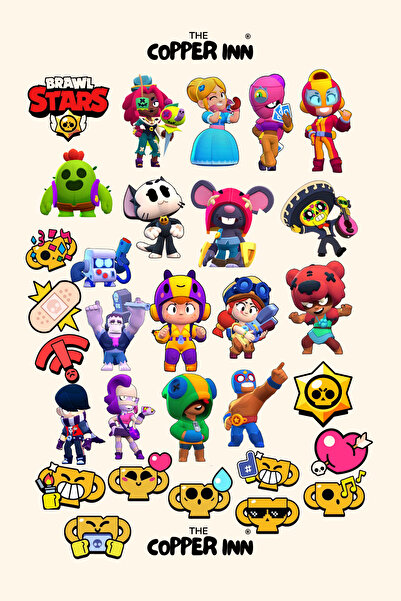 The Copper Inn 30 Adet Brawl Stars Karakterler Sticker Seti Bullet Journal La...