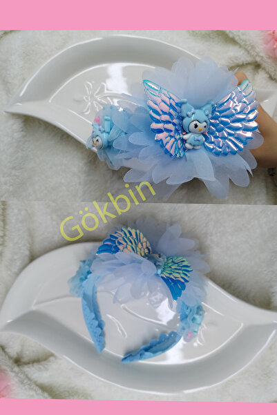 Gökbin Femeie, mamă tânără, fată, copil, coroană cu aripi de înger Kuromi