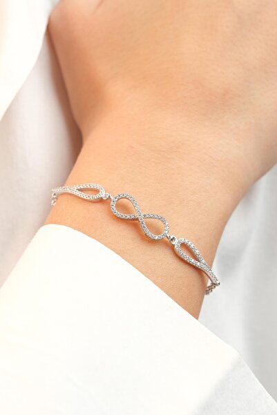 Kiriş Gümüş 925 Ayar Gümüş Sonsuzluk Kadın Gümüş Bileklik