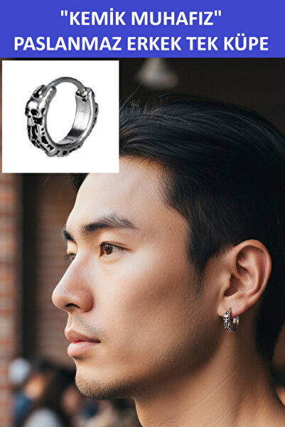 ZETCONCEPT Zet Style “Bone Guard” – Retro Gothic Men's Single Earring - Stain...