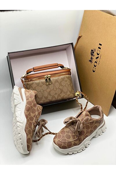 Trendyola A trendy women's set: sneakers with a handbag featuring a classic m...