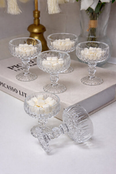 cicizuccaciye 6Lı Cam Tek Kişilik Şekerlik / Drajelik / Sosluk