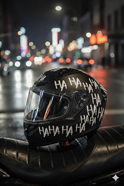 Yalıgraf Reklam Tabela Hahaha Sticker Motosiklet Kask Sticker Seti Suya Dayan...