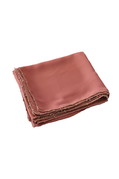 Perfectory Premium Pearl-Beaded Medina Silk Chiffon Hijab Headscarf, 175 x 70 cm