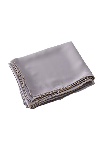 Perfectory Premium Pearl-Beaded Medina Silk Chiffon Hijab Headscarf, 175 x 70 cm