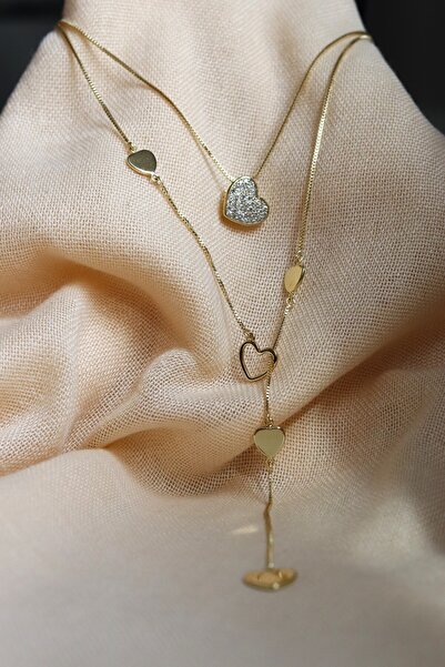 LUUL ATELIER XUPING VIP 14K Gold Kalpli Aşk Çelik İkili Kolye