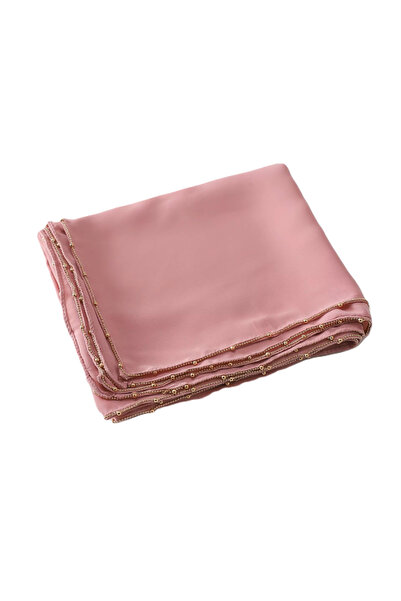 Perfectory Premium Pearl-Beaded Medina Silk Chiffon Hijab Headscarf, 175 x 70 cm