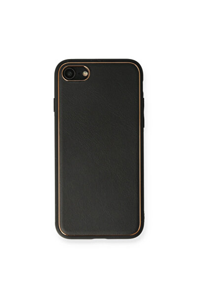 eco port iPhone 7 Case Coco Leather Silicone Cover - Black