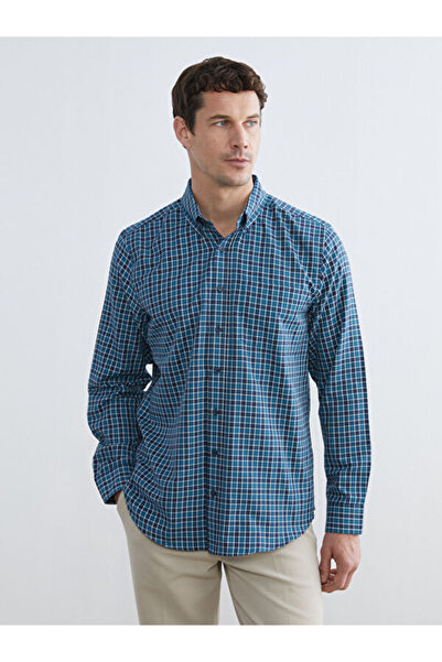 LC Waikiki Regular Fit Plaid Gabardine Men's Shirt