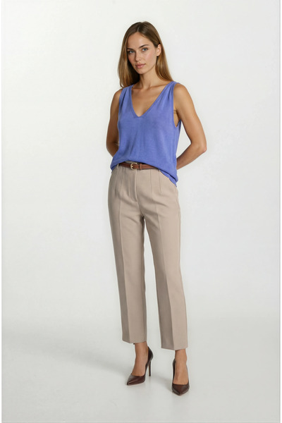 Spazio Delmira Ön Arka V Yaka Kolsuz Triko İNDİGO