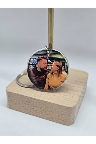 BKCUSTOMMADE Sevgililer Gününe Özel: Kişiye Özel Resimli Yuvarlak Epoksi Anah...