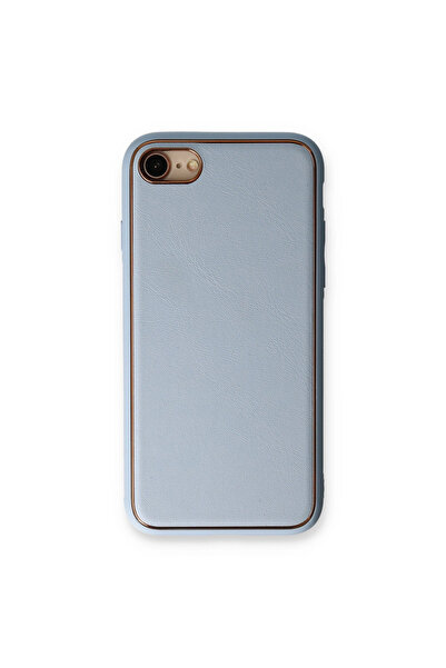 eco port Iphone 7 case coco leather silicone cover - light blue
