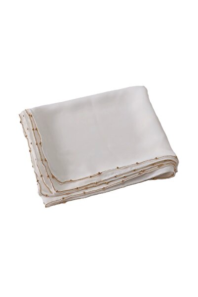 Perfectory Premium Pearl-Beaded Medina Silk Chiffon Hijab Headscarf, 175 x 70 cm