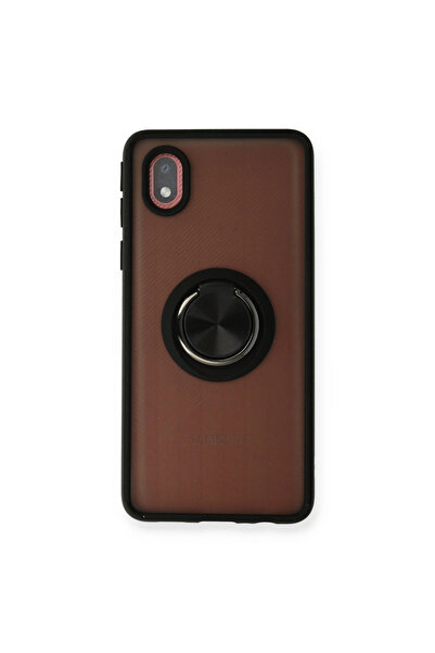 eco port غطاء حماية سامسونج جالاكسي A01 كور من السيليكون مع حلقة مونتريال - أسود