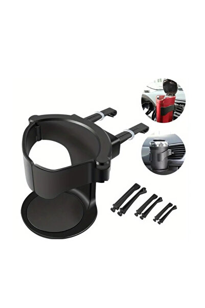 Universal Car Interior Air Vent Grille Bottle and Cup Holder Black Onp820