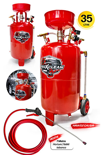 PROXCLEAN Profesyonel 35L Havalı Köpük Püskürtme - 7M Hortum Metal Tabanca Ot...