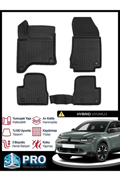RICH OTO PASPAS Citroen C4 Hybrid 3D Havuzlu Paspas 2025 2026 MODEL KOKUSUZ S...