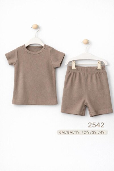 Unisex Bebek Basic 2’li Yazlık Pamuklu Tişört Şort Takımı