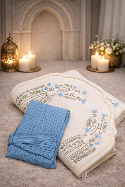 Gerenic طقم سجادة فاخر (سجادة + شرشف + مسبحة)