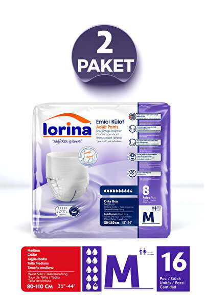 LORİNA Emici Külot Medium 8'li 16 Adet