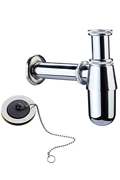 banyonatural Paslanmaz Krom Taslı Lavabo Evye Sifonu Lavabo Evye Gider Borusu