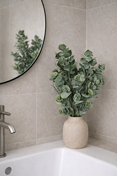 ELZI ATÖLYE Doğal Görünümlü Yüksek Kaliteli Yapay Yeşil Okaliptüs (Eucalyptus...