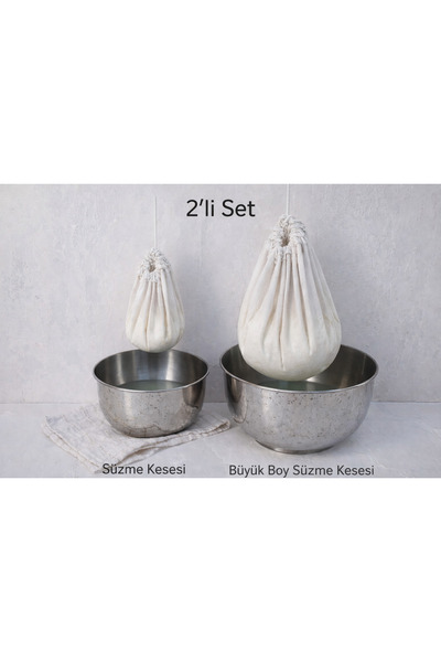Bezza 2'li Süzme Kesesi Seti Klasik Süzme Kesesi Ve Büyük Boy Kese Set