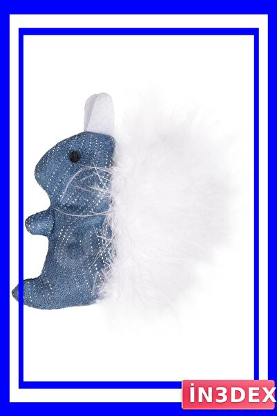 İN3DEX Blue Colorful Furry Squirrel Cat Toy Fun Playmate