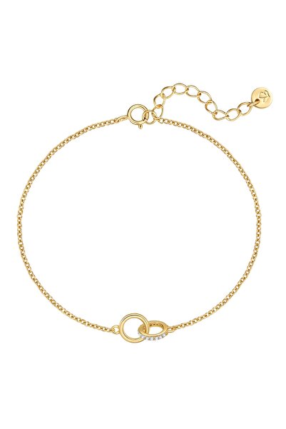 Glanzstücke München Silberarmband Armband Sterling Silber gelbgold Zirkonia weiß