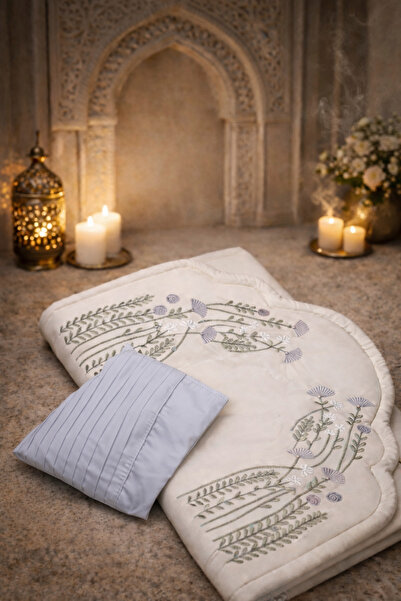 Gerenic Luxury prayer rug set (prayer rug + bedsheet + prayer beads)