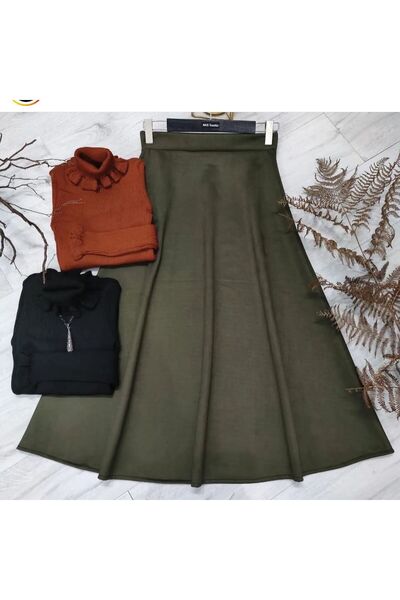 Modaytesettür Süet Kumaş Çan model Kloş Etek