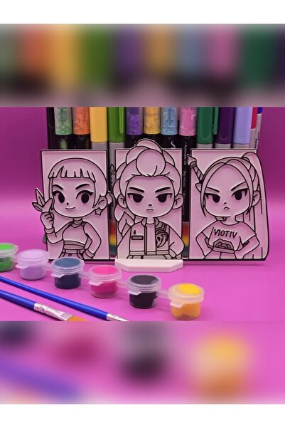 sema3d Kpop Demon Hunters Mira Rumi Zoey Boyama Seti Standlı